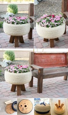 Tire Craft, Tire Planters, Jardim Diy, Old Tires, Planter Design, Diy Home Decor On A Budget, Diy Backyard, Backyard Garden, Garden Projects