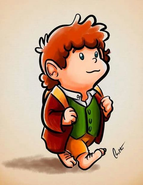 Bilbo cartoon Bilbo Baggins Drawing, Watercolor Fanart, Bilbo Baggins, Ink And Watercolor, Digital Ink, Deviantart