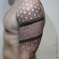 Dot Work Geometric Tattoo, Dot Work Shoulder Tattoo, Geometric Shoulder Tattoo Men, Geometric Tattoo Filler Patterns, Dot Work Tattoo Design, Geometric Tattoo Filler, Geometric Tattoo Shoulder, Geometric Tattoo Stencil, Mandala Wrist Tattoo