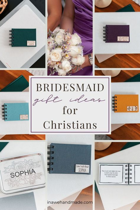 Our premium, handcrafted Christian affirmation books and truth tins are perfect for gifting to your Christian bridesmaids. Can you imagine a better way to say thank you than reminding them of who they are in Christ? We offer a variety of colors and personalization options. Start customizing your bridesmaid gifts today! Christian Bridesmaid Gifts, Affirmation Books, Bridesmaid Proposal Ideas, Baby Gift Packs, Bridesmaid Gift Ideas, Christian Affirmations, Toddler Birthday, Proposal Ideas, Curated Gifts