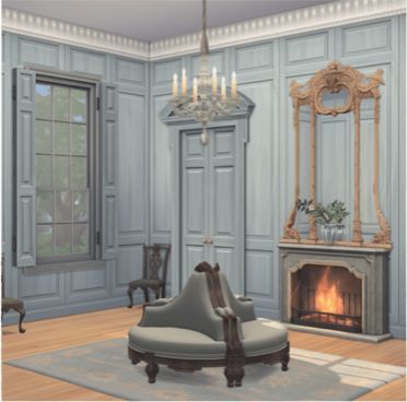 Link to GEORGIAN SET CC by Felix. ALL ITEMS BASE GAME COMPATIBLE Open Shutters, Chippendale Furniture, Victorian Windows, Royal Room, Royal Bedroom, Cute Cottages, Georgian Furniture, Royal Furniture, Victorian Wallpaper