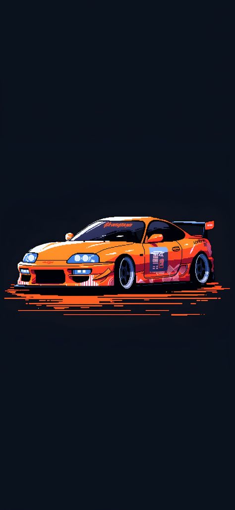 Mk5 Supra Wallpaper, Mk 4 Supra Wallpaper, Supra Aesthetic Wallpaper, Car Wallpapers Iphone, Supra Mk4 Aesthetic, Supra Art Wallpaper, Pixel Art Car Wallpaper, Pixel Car Wallpaper, Toyota Wallpaper