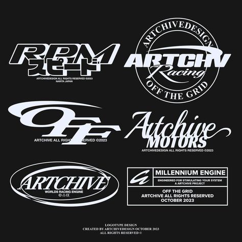 Artchive Off The Grid  Redemption for last weeks racing inspired logo type concepts. Had do redo it, put more details in and work around… | Instagram Racing Font, Logo Racing, Throat Tattoo, Racing Logo, Racing Design, Clothing Brand Logos, Logo Redesign, Logo Type, Logotype Design