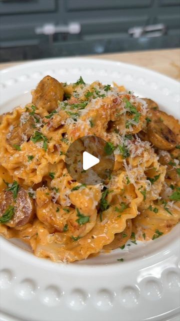 Matt Price on Instagram: "Sundays are for Pasta! Checkout this Creamy Sausage & Shrimp Mafaldine
.
If you need something quick and easy to put on the dinner table, it’s hard to compete with this recipe. We even used chicken sausage to keep the pork patrol off our back this week lol
.
Shopping List:
1 lb Mafaldine (use whatever pasta you like)
1 lb chicken Italian sausage 
8 oz shrimp 
1 cup spinach 
1 diced onion 
2-3 tbsps butter
Red pepper flakes, chicken bouillon
AP seasoning, oregano
1/4 cup Sundried tomatoes 
2 tbsps garlic
1/4 cup tomato paste 
2 cups heavy cream
1 cup grated Parmesan 
Diced parsley
.
#mrmakeithappen #foodies #pastalover #pasta #seafoodlover #seafoodlovers" Chicken Italian, Sausage Shrimp, Chicken Sausage Pasta, Shrimp Sausage, Chicken Bouillon, Sundried Tomatoes, Dinner This Week, Pasta Lover, Sausage Pasta