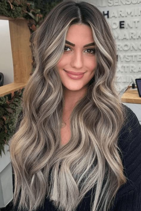 ash blonde hair, captivating hair looks, hair inspiration Ash Blonde Hair Ideas, Dark Roots Blonde Hair Balayage, Ash Blonde Color, Balayage Hair Brunette With Blonde, Dark Ash Blonde Hair, Ash Blonde Hair Balayage, Ashy Blonde Hair, Perfect Blonde Hair, Soft Balayage