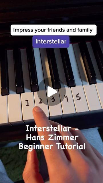 ZebraKeys | Learn Piano on Instagram: "Interstellar - Hans Zimmer beginner easy piano tutorial by @keystutorials #piano #learnpiano #pianotutorial #interstellar #pianocover #hanszimmer #reels" Interstellar Piano Notes, Hedwigs Theme Piano Easy, Interstellar Theme Piano, Hans Zimmer Aesthetic, Easy Piano Tutorials, Piano Tutorials Easy, Interstellar Piano, Piano Easy, Easy Piano Songs