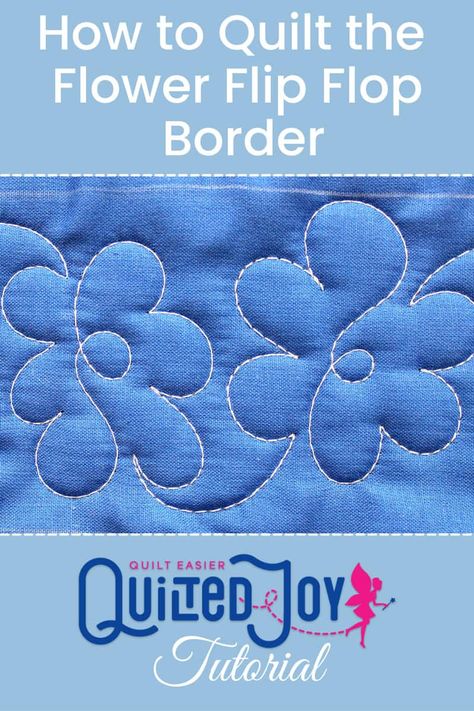 Learn how to quilt the sweet flower flip flop border in this video tutorial from Angela Huffman and APQS longarm quilting machines. Longarm Quilting Tutorials, Quilting Machines, How To Quilt, Serger Thread, Longarm Quilting Designs, Long Arm Quilting Machine, Sewing Machine Embroidery, Machine Quilting Designs, Free Motion Quilt Designs