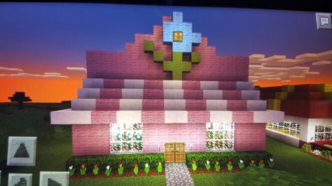 Minecraft Flower Shop Minecraft Food Shop Ideas, Flower Shop Minecraft Ideas, Flower Shop Minecraft, Minecraft Flower Shop, Minecraft Stores, Shop Minecraft, Minecraft Shops, Minecraft Structures, Minecraft Interior Design