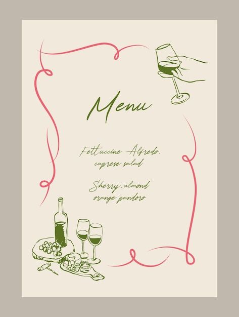 Vector elegant anniversary dinner menu t... | Premium Vector #Freepik #vector Menu Design Fancy, Starters Menu, Dinner Menu Card, Dinner Menu Template, Dinner Party Planning, Menu Design Inspiration, Menu Illustration, Ipad Inspo, Dinner Invitation Template