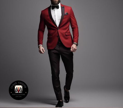 Red Single Breasted Wedding Suit, Red Tailored Three-piece Suit For Formal Occasions, Luxury Fitted Red Three-piece Suit, Red Tailored Tuxedo Three-piece Suit, Red Single Breasted Semi-formal Suit, Men Suits Black, Maroon Suit, Stylish Suit, Premium Colors