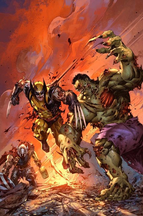 ArtStation - Marvel Zombies: Resurrection #1, Kael Ngu Character Artwork, Wolverine Art, Marvel Zombies, The Hulk, Wolverine Marvel, Uncanny X-men, Marvel Comics Art, Incredible Hulk, Xmen