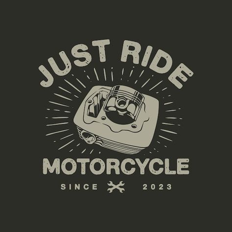 Minimal Shirt Design, Ride Motorcycle, Motorcycle Vintage, Random Ideas, Tshirt Design, Graphic Poster, T Shirt Design, Premium Vector, Shirt Design