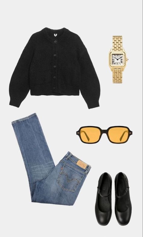 Chilly Outfits, Black Cardigan Outfit, Mick Schumacher, Cardigan Outfit, Uni Outfits, Makijaż Smokey Eye, Stockholm Fashion, Mode Inspo, 가을 패션