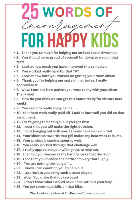 25 words of encouragement Encouraging Words For Kids, Encouragement For Kids, Authoritative Parenting Style, Words Of Encouragement For Kids, Parenting Rules, Parenting Illustration, Encouraging Words, Lunchbox Ideas, Kids Behavior