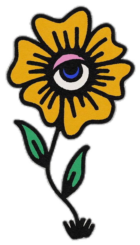 Hand Drawing Flower, Flower With Eye, Hippy Designs, Hippie Tattoos, Parking Spot Painting, Hippie Tattoo, Hippie Designs, Tattoo Inspiration Men, Scrapbook Printing