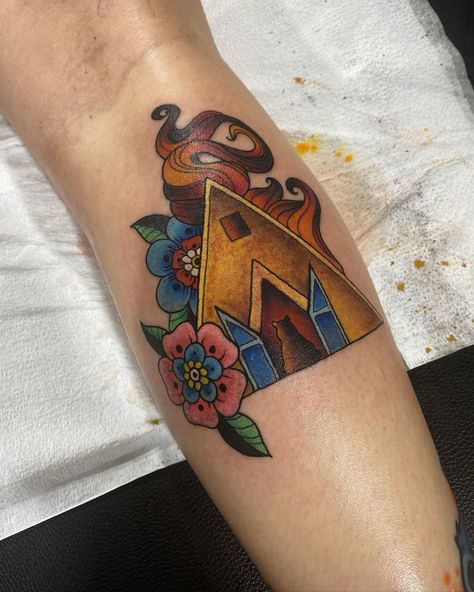 A24 Tattoo, Midsommar Tattoos, Magick Tattoo, House Tattoos, Horror Sleeve, Rad Tattoos, Flash Sheets, Yellow House, Home Tattoo