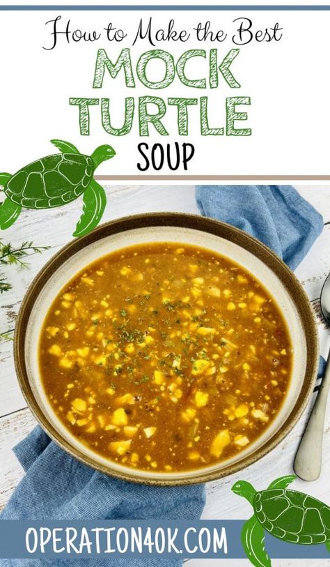 Mock Turtle Soup Recipes, Turtle Soup Recipe, Mock Turtle Soup, Turtle Soup, Easy Treat, Best Soup, Ginger Snap Cookies, Healthier Options, Easy Treats