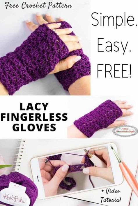 Learn how to crochet easy fingerless gloves using this free pattern. It uses double crochet stitches as well as sport weight yarn and is perfect as a gift for birthdays, Holidays, Christmas and Valentine's Day. It's the perfect quick weekend project for sure. #crochet #pattern #crochetpattern #diy #freecrochetpattern #freepattern #sportyarn #yarn #enchanted #diyprojects #diyideas #stylish #crochetstitch #tutorial #giftideas #stitchtutorial #crochetgloves #fingerlessgloves Easy Crochet Fingerless Gloves Pattern, Easy Crochet Fingerless Gloves Free, Crochet Fingerless Gloves Free Pattern Easy Simple Hand Warmers, Crochet Fingerless Gloves Free Pattern Easy, Crochet Hand Warmers Free Pattern, Crocheted Fingerless Gloves, Crochet Fingerless Gloves Free Pattern, Fingerless Gloves Crochet, Crochet Hand Warmers