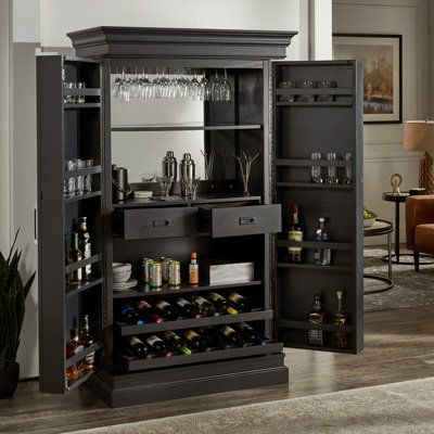 Wine Storage Cabinet, Tall Bar Cabinet, Wine Storage Cabinets, Cabinet Wood, Door Shelves, Wine Cabinets, Glass Holders, Bar Cabinet, Shed Storage