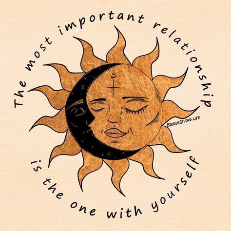 Breeze Studio on Instagram: “So take yourself out on a date one of these days🌟 #inspirationalquotes #quotestagram #quoteart #womenofillustration #illustrationartist…” Child Of The Universe, Magic Art, Sun And Moon, The One, Instagram Profile, Moon, On Instagram, Instagram, Art