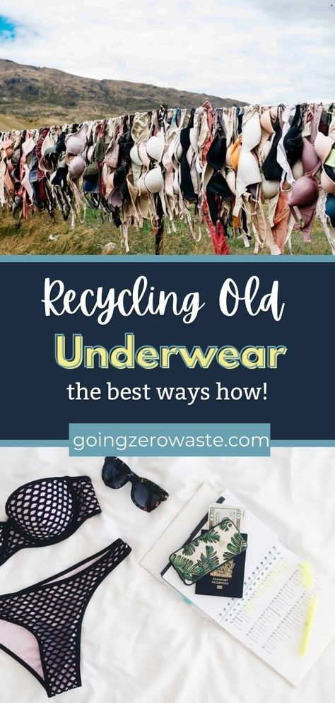 You don't have to just throw away your old undergarments! In many cases the textiles can be recycled!I’ve rounded up several places that take bras in good condition as well as ways to upcycle your old fabric scraps, and places you can drop your clothing off for textile recycling. Textile Recycling, Old Bras, Recycling Facility, Zero Waste Kitchen, Zero Waste Living, Zero Waste Lifestyle, Recycling Programs, Capsule Outfits, Recycled Items