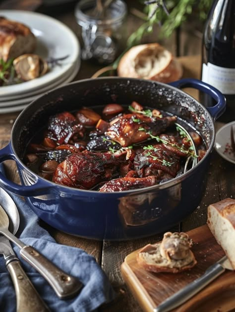 How to Make Coq au Vin (Classic Recipe) Recipe Coq Au Vin Recipe, One Pot Dinner, Dutch Oven Recipes, French Recipes, Country Cooking, French Cooking, Pan Meals, Winner Winner Chicken Dinner, One Pan Meals