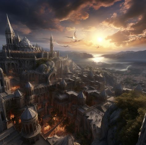 Asoiaf Concept Art, Fire Kingdom Fantasy Art, Old Valyria Concept Art, Fire Kingdom Aesthetic, Old Valyria Art, Asoiaf Castles, Fire Kingdom, Dragon Kingdom, World Serpent