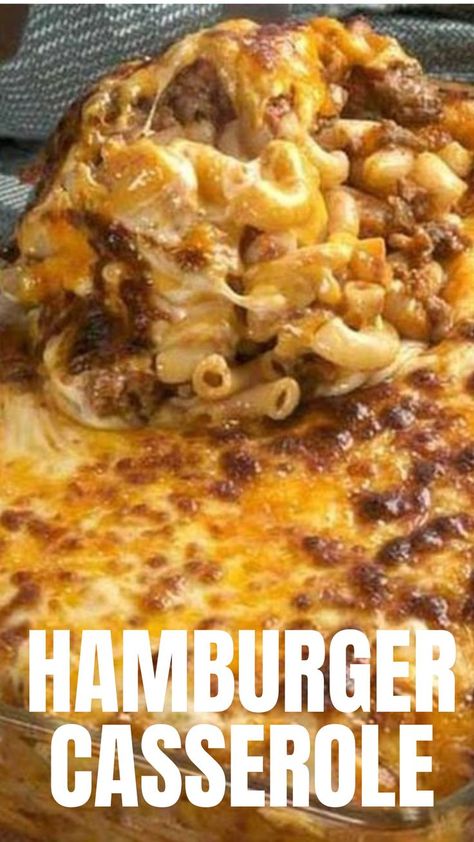 Cheesy Hamburger Casserole, Casserole Hamburger, Hamburger Meat Recipes Easy, Easy Hamburger Casserole, Hamburger Casseroles Recipes, Hamburger Casserole, Easy Hamburger, Hamburger Meat Recipes, Homemade Hamburgers