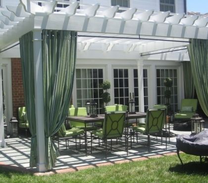 Pergola Canopy Ideas, Canopy Ideas, Pergola Retractable, White Pergola, Small Pergola, Pergola Curtains, Patio Pergola, Contemporary Patio, Pergola Lighting