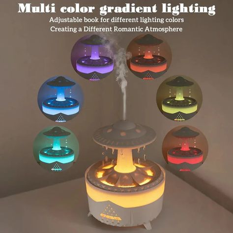 New 🎉 Smart Remote Air LED Humidifier Mushroom Rain Essential Oil Diffuser with Colorful Lights Raindrop Aroma Humidificador for Home SPECIFICATIONS Power Type : USB Brand Name : KISS-THE NIGHT Humidifying Capacity : 350ml/h Humidity Control : Remote Control Model Number : Humidifier Application : 11-20㎡ Type : Cool-Mist Impeller Humidifier Fragrance : ocean Use : Household Water-shortage Power-off Protection : Yes Voltage (V) : 24V Humidification Method : Mist Discharge Mist Outlet Quantity ... Alien Bedroom, Led Clouds, Toys Collection, Color Changing Led, Aroma Diffuser, Rain Drops, Water Tank, Essential Oil Diffuser, Oil Diffuser