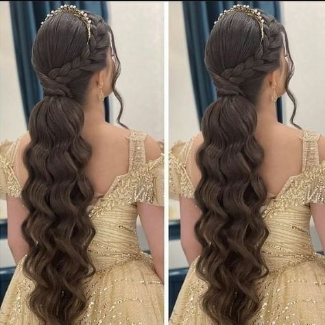 Hair Style Vedio, Hoco Hair Ideas Straight, Bridal Hair Buns, Hoco Hair Ideas Medium, Elegant Wedding Hair, Long Hair Wedding Styles, Hairdos For Curly Hair, Front Hair Styles, Bridesmaid Hair Updo