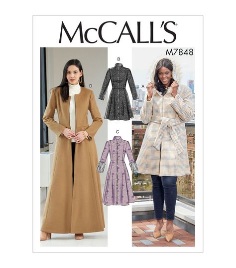 McCall's Pattern M7848 Misses' & Petite & Women Coats Size 18W 24W | JOANN Petite Coats, Velvet Duster, Clothes Reference, Coat Pattern Sewing, Cute Coats, Jacket Pattern Sewing, Petite Coat, Mccalls Sewing Patterns, Coat Patterns