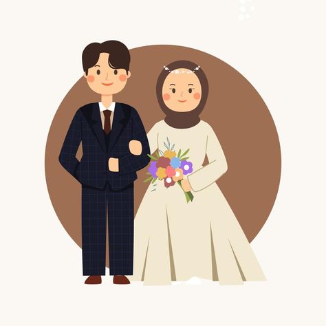 Download the muslim bride and groom 6676204 royalty-free Vector from Vecteezy for your project and explore over a million other vectors, icons and clipart graphics! Diy Cards For Boyfriend, Baby Boy Cards, Cute Couple Comics, Spring Background, Anime Muslim, Cards For Boyfriend, Boy Cards, Muslim Bride, Wedding Card Design