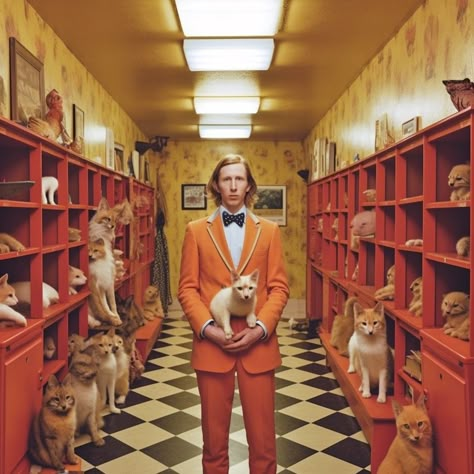 Wes Anderson Characters, Wes Anderson Aesthetic, Wes Anderson Style, Kids Fashion Show, A Level Photography, Wes Anderson Movies, Facebook Cover Design, Dog Photoshoot, Wes Anderson