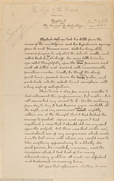 The Sign Of Four, The Science Of Deduction, Sherlock Holmes Book, Sherlock Holmes Stories, The Great Mouse Detective, Mrs Hudson, Old Letters, Sir Arthur Conan Doyle, Arthur Conan