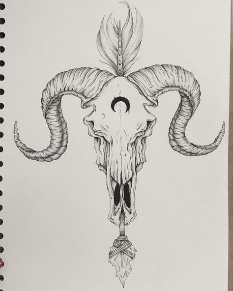 Aries Ram Skull Tattoo, Aries Ram Skull, Tattoo Ideas Stick And Poke, Ram Skull Tattoo, 95 Tattoo, Aries Ram Tattoo, Harley Tattoos, Viking Tattoo Symbol, Ram Tattoo