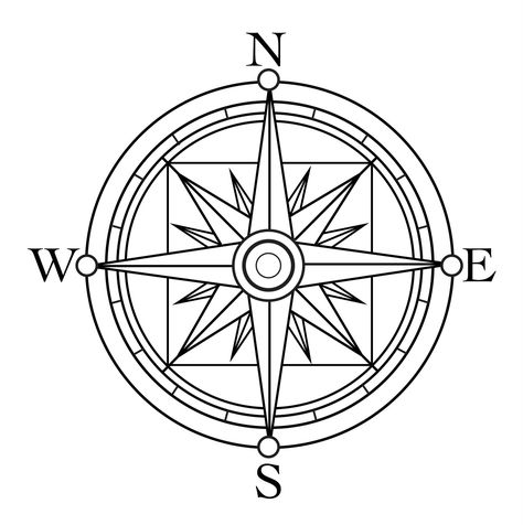 Compass Rose Coloring Pages Compass Embroidery, Drafting Compass, Simple Compass, Compass Drawing, Rose Coloring Pages, Mariners Compass, Kid Coloring Page, Nautical Compass, Desenho Tattoo