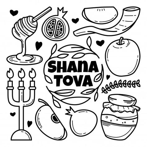 Rosh Hashana Coloring Page, Rosh Hashanah Coloring Pages, Rosh Hashana Crafts, Rosh Hashanah Greetings, New Year Coloring Pages, Rosh Hashana, Holiday Images, Special Prayers, Kids Focus