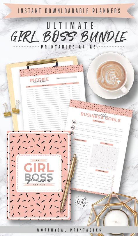 Girl Boss Planner - 15 IN 1 Peach 935 🎀 Medication Schedule, Business Planners, Boss Planner, Girl Boss Planner, Life Planner Organization, Success Planner, Wedding Planner Binder, Small Business Organization, Printable Business