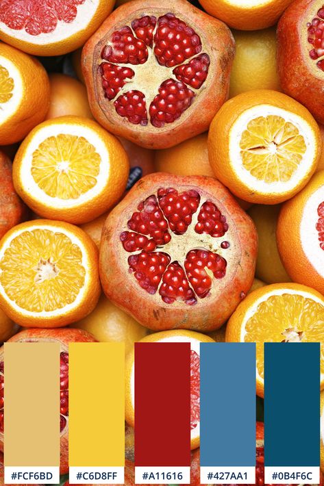 Nos inspiramos en fruta fresca. Naranjas y toronjas, jugosas con colores llamativos. #azul #orange #red #colorpalette #paletadecolores #colorinspiration #naranja #amarillo Unique Floor Plans, Gold Color Palettes, Flyer Design Templates, Red And Gold, Design Templates, Orange Red, Color Palettes, Flyer Design, Grapefruit