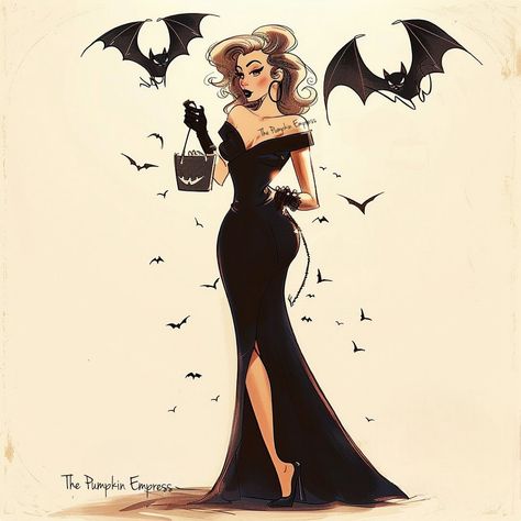 Halloween Pin Up, Halloween Queen, Gothic Fantasy Art, Goth Art, Arte Inspo, Gothic Beauty, June 21, Cute Art Styles, Creepy Cute