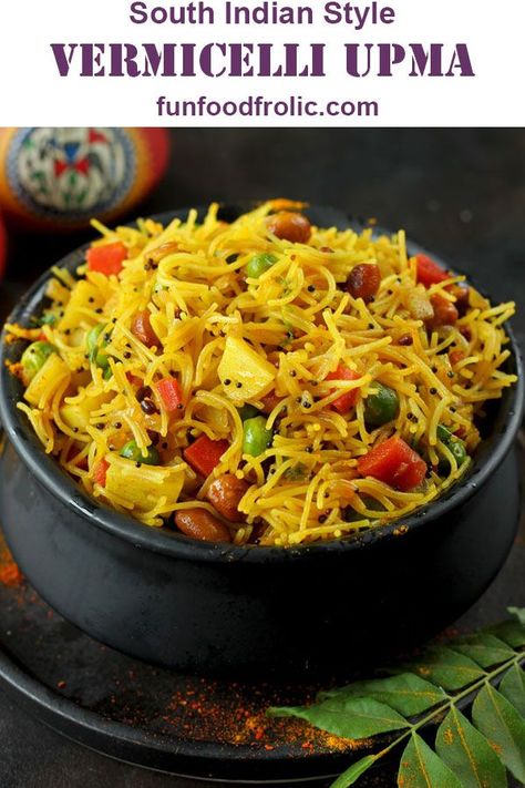 Comfort Breakfast, Breakfast Indian, Semiya Upma, Vermicelli Recipes, Upma Recipe, Breakfast Recipes Indian, Vegetarian Indian, Vegetarian Breakfast Recipes, Indian Breakfast