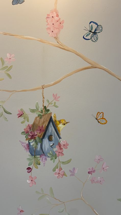 Mural In Living Room, Fairy Mural Kids Rooms, Cool Wall Painting Ideas Bedroom, Painting Ideas On Walls Bedrooms, Diy Painted Mural, Mural Art Bedroom Ideas, Small Mural Ideas, Accent Wall Ideas Painted, Diy Wall Mural Ideas