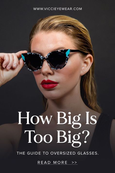 Oversized glasses are having their moment. The oversized sunglasses trend has taken over the world, but it's not just about how they look on your face—it's also about how they make you feel. If you don't have a traditional face shape or have been struggling to find frames that fit your style, then oversized glasses will be right up your alley. Here are some tips for finding the right pair of oversized glasses: Head to our blog to read more. Best eyewear | Miami eyewear | revolutionary eyewear | Oversized Glasses Frames, Sunglasses Trend, Oversized Glasses, Big Sunglasses, Trending Sunglasses, Cat Eye Frames, Oversized Sunglasses, Eyewear Fashion, Face Shape