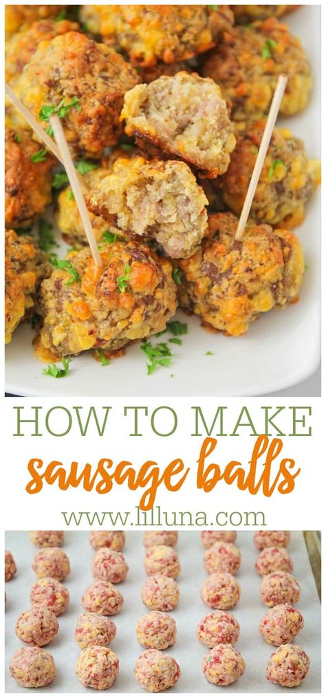 Bisquick Sausage Balls, Bisquick Sausage, Cheese Meatballs, Sausage Balls Bisquick, Sausage Balls Recipe, Sausage Meatballs, Appetizer Meatballs, Tasty Meatballs, Sausage Bake