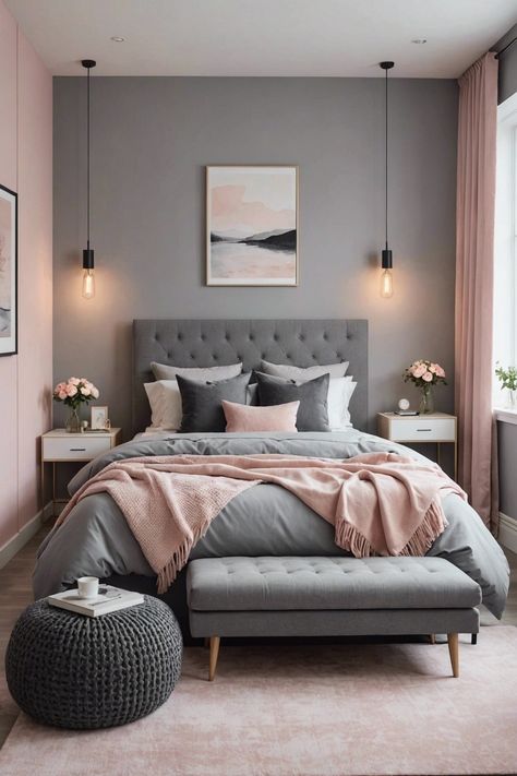 20 Modern Grey Bedroom Ideas For a Sleek Look – ToolzView Grey Bedroom Furniture Decor Ideas, Grey Bed Frame Bedroom Ideas Aesthetic, Bedding For Dark Grey Headboard, Bedroom Ideas Gray Headboard, Guest Bedroom Gray, Dark Grey And Pink Bedroom, Charcoal Accent Wall Bedroom, Gray Headboard Bedroom Color Schemes, Trending Bedroom Colors