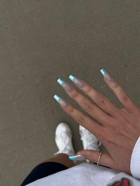 Chrome nails, acrylic nails, nail inspo, spring nail inspo, blue french tip, french tip nails, chrome french tip, blue chrome nails, trendy nails, manicure, summer nail trends, long nails, long acrylic set, long nail style, baddie aesthetic, chrome nails trend, 2023 nail trends, nail polish, blue nail polish, reflective nails, shiny nails, fancy nails Summer Nails Trendy 2023 Blue, Baddie French Tip Nails Long, Purple Chrome French Tip Nails Coffin, Blue Crome Nails Acrylic French, Chrome French Tips Coffin, Metallic Blue French Tips, Blue Chrome French Tip Nails Almond, Metallic Light Blue Nails, Blue Chrome French Tip Nails Square