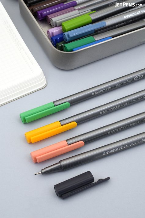 Staedtler Triplus Fineliner Pens, Staedtler Triplus Fineliner, Aesthetic Stationary, Middle School Supplies, Journal Therapy, Happy Childhood, Fineliner Pens, New Pen, Border Designs