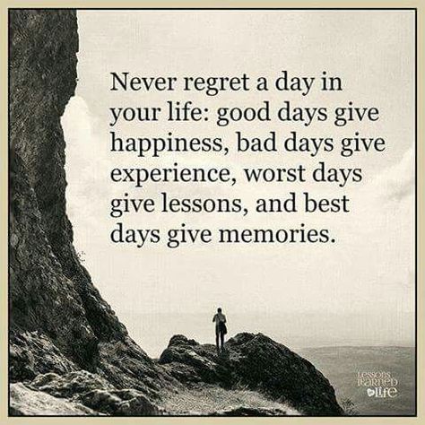 Happy Day Quotes, Inspirational Life Lessons, Great Inspirational Quotes, Happy New Year Quotes, Single And Happy, Funny Inspirational Quotes, Never Regret, Worst Day, Quotes About New Year