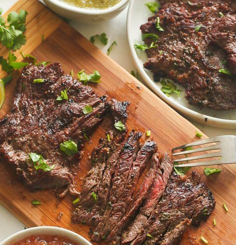 Marinated Grill Skirt Steak - Immaculate Bites Grill Meals, Beef Fajita Marinade, Skirt Steak Fajitas, Steak Marinades, Skirt Steak Marinade, Marinated Skirt Steak, Grill Cleaner, Skirt Steak Recipes, Fajita Marinade